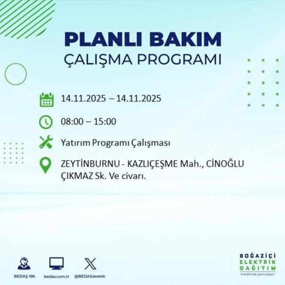 İstanbulda Elektrikler Ne Zaman Gelecek AYEDAŞ ve BEDAŞ açıkladı Şişli, Sultangazi, Güngören... 14 KASIM 2025 İSTANBUL ELEKTRİK KESİNTİSİ EKRANI