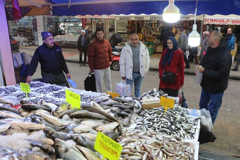 Balık tezgahları hamsi ile doldu