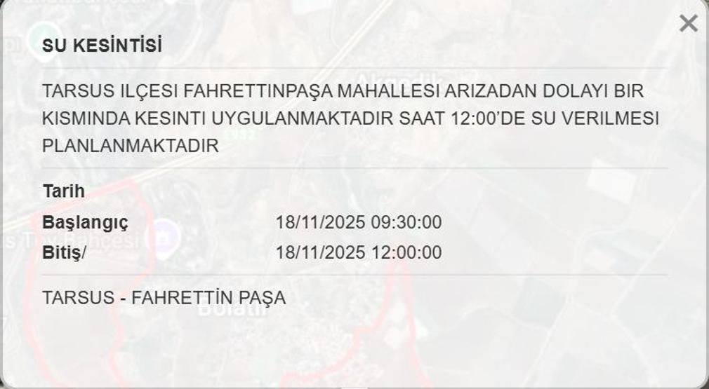 MESKİ MERSİN SU KESİNTİSİ 18 KASIM: Mersinde Sular Ne Zaman Gelecek Mersin Su Kesintisi Ne Zaman Bitecek