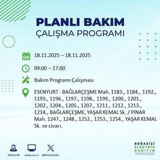BEDAŞ İSTANBUL ELEKTRİK KESİNTİSİ 18 KASIM: İstanbulda Elektrikler Ne Zaman Gelecek İstanbul Elektrik Kesintisi Ne Zaman Bitecek