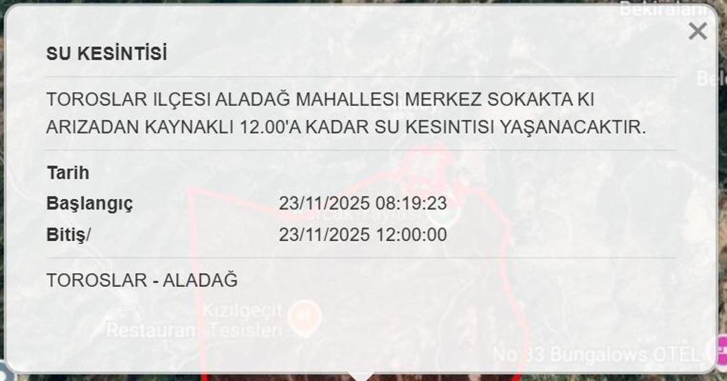 MESKİ MERSİN SU KESİNTİSİ 23 KASIM: Mersinde Sular Ne Zaman Gelecek Mersin Su Kesintisi Ne Zaman Bitecek
