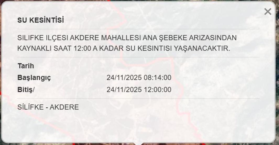24 KASIM MERSİN SU KESİNTİSİ: Mersinde Sular Ne Zaman Gelecek MESKİ Mersin Su Kesintisi Ne Zaman Bitecek