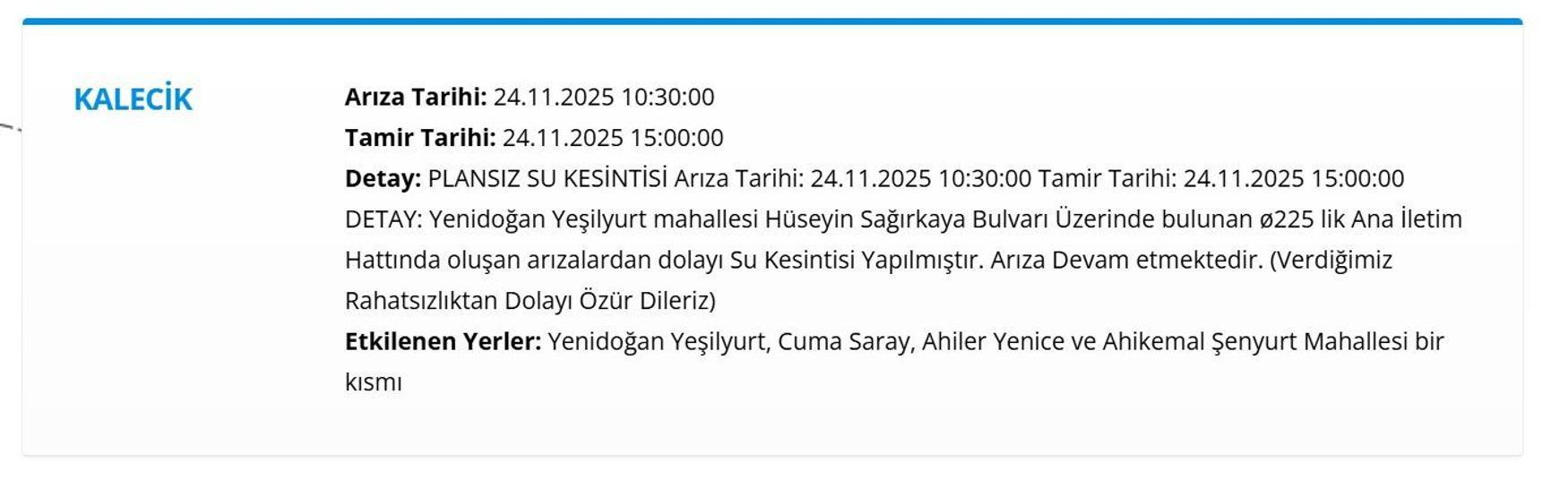 24 KASIM ANKARA SU KESİNTİSİ: ASKİ Ankara Su Kesintisi Ne Zaman Bitecek, Sular Ne Zaman Gelecek