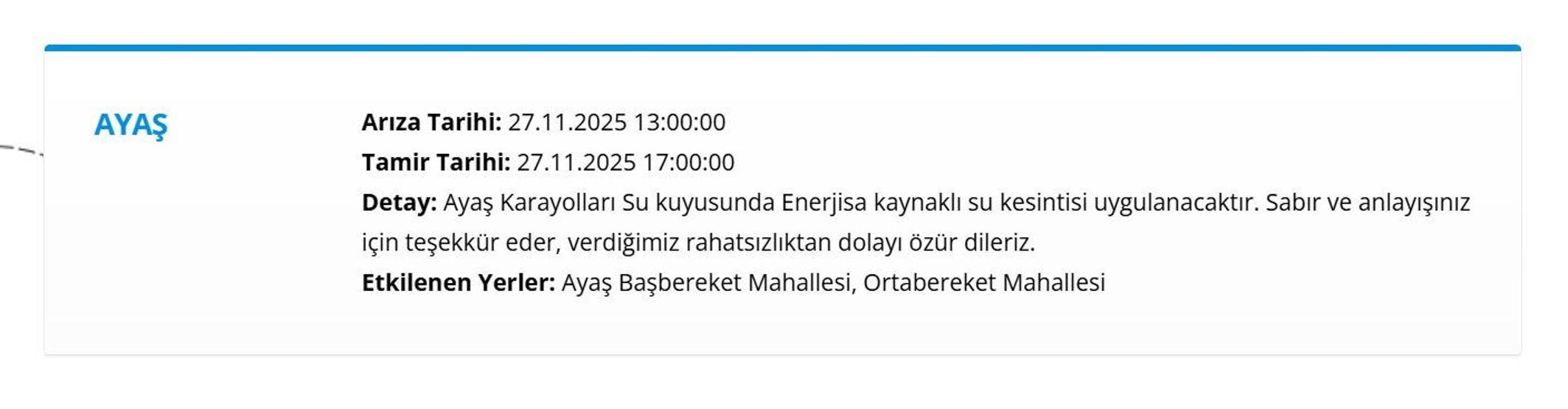27 KASIM ANKARA ASKİ SU KESİNTİSİ: ASKİ Ankara Su Kesintisi Ne Zaman Bitecek, Sular Ne Zaman Gelecek