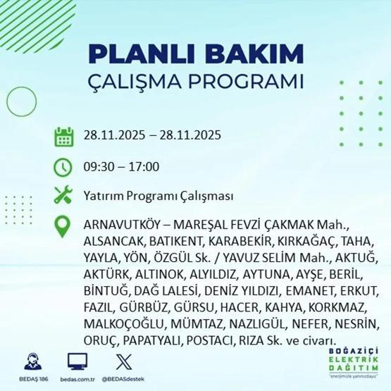 İSTANBUL ELEKTRİK KESİNTİSİ 28 KASIM 2025 BEDAŞ – AYEDAŞ | 9 Saat Sürecek İstanbul’da Elektrikler Ne Zaman Gelecek Arnavutköy, Esenler, Silivri...