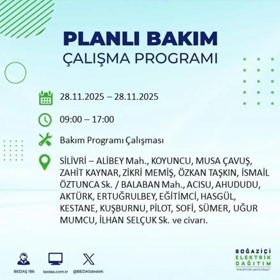İSTANBUL ELEKTRİK KESİNTİSİ 28 KASIM 2025 BEDAŞ – AYEDAŞ | 9 Saat Sürecek İstanbul’da Elektrikler Ne Zaman Gelecek Arnavutköy, Esenler, Silivri...