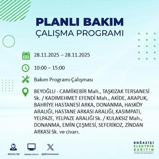 İSTANBUL ELEKTRİK KESİNTİSİ 28 KASIM 2025 BEDAŞ – AYEDAŞ | 9 Saat Sürecek İstanbul’da Elektrikler Ne Zaman Gelecek Arnavutköy, Esenler, Silivri...