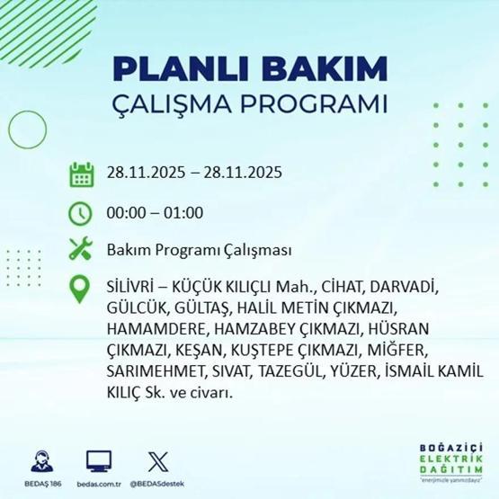 İSTANBUL ELEKTRİK KESİNTİSİ 28 KASIM 2025 BEDAŞ – AYEDAŞ | 9 Saat Sürecek İstanbul’da Elektrikler Ne Zaman Gelecek Arnavutköy, Esenler, Silivri...