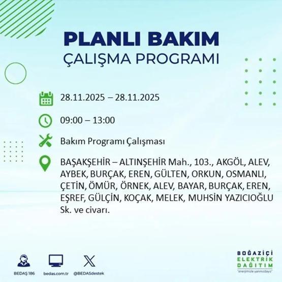İSTANBUL ELEKTRİK KESİNTİSİ 28 KASIM 2025 BEDAŞ – AYEDAŞ | 9 Saat Sürecek İstanbul’da Elektrikler Ne Zaman Gelecek Arnavutköy, Esenler, Silivri...
