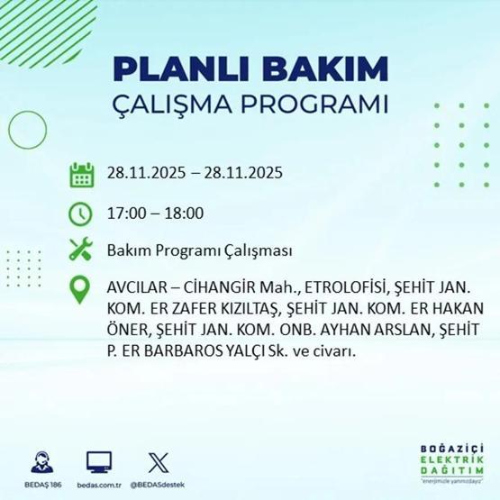 İSTANBUL ELEKTRİK KESİNTİSİ 28 KASIM 2025 BEDAŞ – AYEDAŞ | 9 Saat Sürecek İstanbul’da Elektrikler Ne Zaman Gelecek Arnavutköy, Esenler, Silivri...