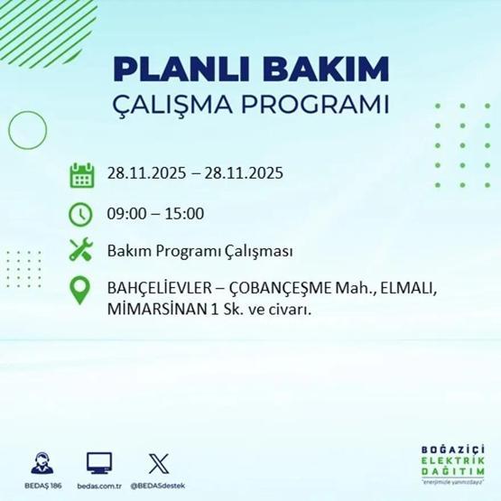 İSTANBUL ELEKTRİK KESİNTİSİ 28 KASIM 2025 BEDAŞ – AYEDAŞ | 9 Saat Sürecek İstanbul’da Elektrikler Ne Zaman Gelecek Arnavutköy, Esenler, Silivri...