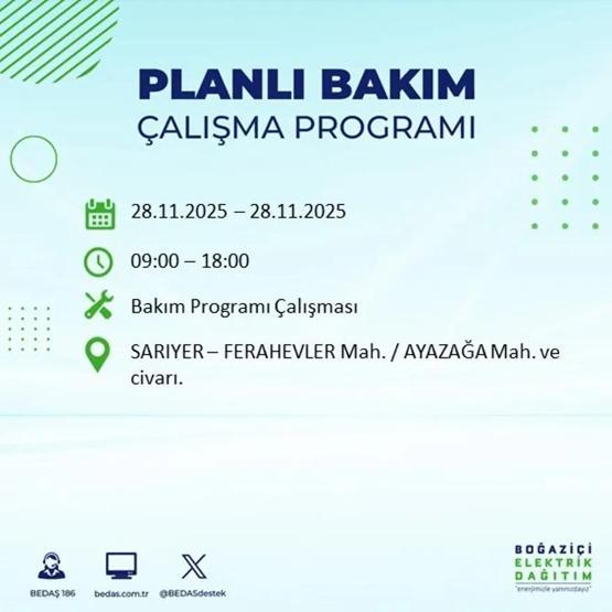 İSTANBUL ELEKTRİK KESİNTİSİ 28 KASIM 2025 BEDAŞ – AYEDAŞ | 9 Saat Sürecek İstanbul’da Elektrikler Ne Zaman Gelecek Arnavutköy, Esenler, Silivri...