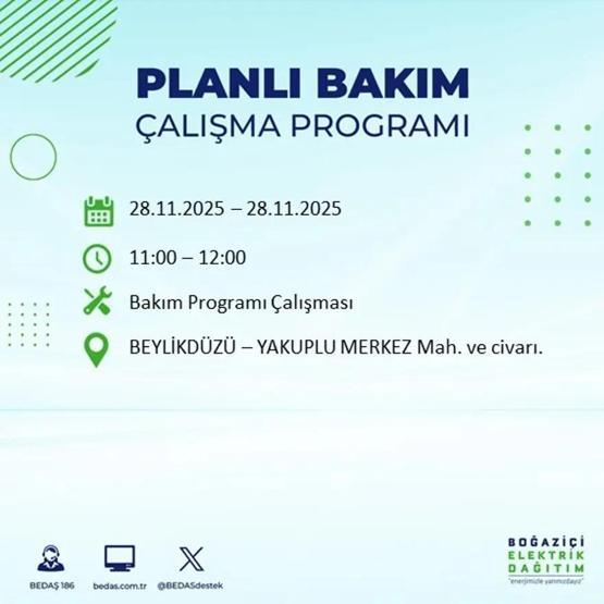 İSTANBUL ELEKTRİK KESİNTİSİ 28 KASIM 2025 BEDAŞ – AYEDAŞ | 9 Saat Sürecek İstanbul’da Elektrikler Ne Zaman Gelecek Arnavutköy, Esenler, Silivri...