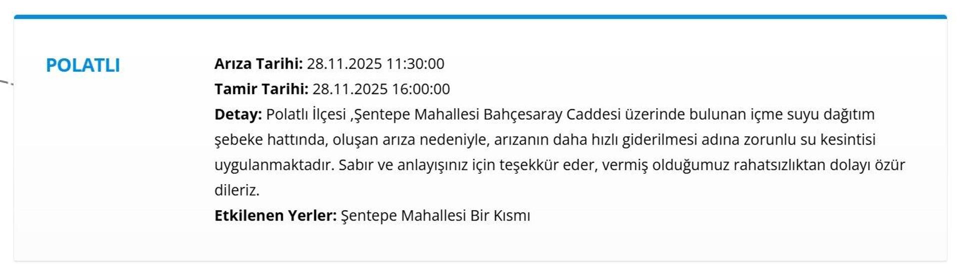 28 KASIM ANKARA ASKİ SU KESİNTİSİ: ASKİ Ankara Su Kesintisi Ne Zaman Bitecek, Sular Ne Zaman Gelecek