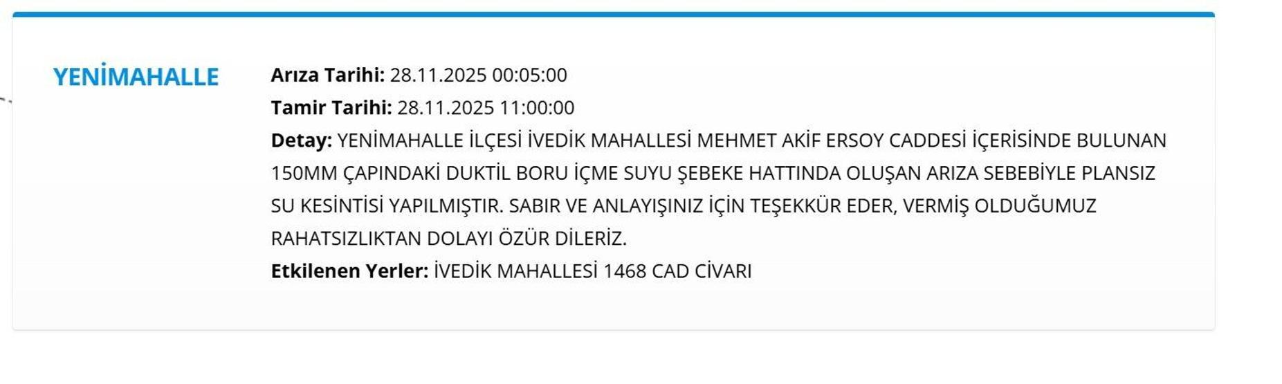 28 KASIM ANKARA ASKİ SU KESİNTİSİ: ASKİ Ankara Su Kesintisi Ne Zaman Bitecek, Sular Ne Zaman Gelecek
