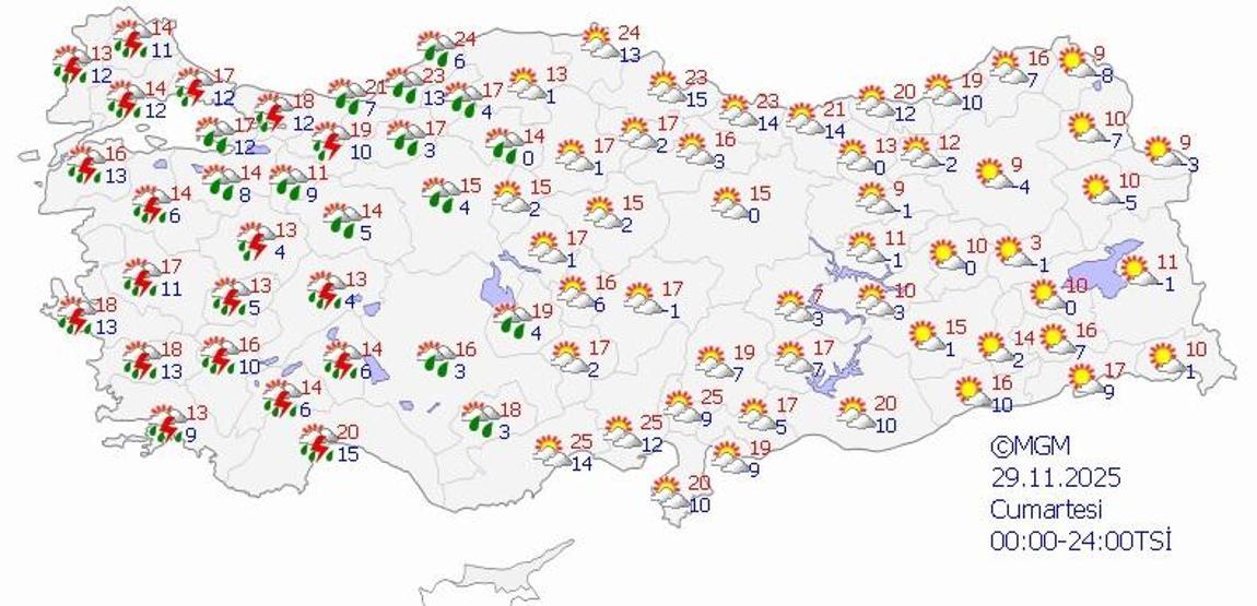 SON DAKİKA HAVA DURUMU HABERLERİ 29 KASIM 2025 | Bugün hava nasıl olacak Şemsiyelerinizi hazırlayın Meteoroloji tarih verdi: İstanbul, İzmir, Antalya...