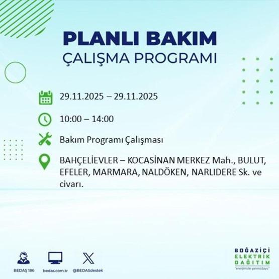 İSTANBUL ELEKTRİK KESİNTİSİ 29 KASIM 2025 BEDAŞ – AYEDAŞ | İstanbul’da Elektrikler Ne Zaman Gelecek Arnavutköy, Bahçelievler, Başakşehir