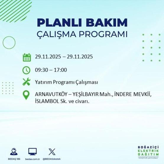 İSTANBUL ELEKTRİK KESİNTİSİ 29 KASIM 2025 BEDAŞ – AYEDAŞ | İstanbul’da Elektrikler Ne Zaman Gelecek Arnavutköy, Bahçelievler, Başakşehir