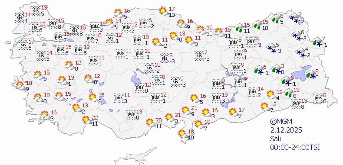 SON DAKİKA HAVA DURUMU HABERLERİ 2 ARALIK 2025 | Ankara, İzmir ve İstanbulda hava nasıl olacak Meteoroloji uyardı: Rize, Artvin, Muş, Bitlis, Van...