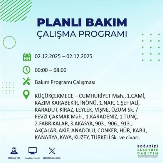 2 ARALIK 2025 İSTANBUL AYEDAŞ-BEDAŞ ELEKTRİK KESİNTİSİ: İstanbulda Elektrik Kesintisi Ne Zaman Bitecek, Elektrikler Ne Zaman Gelecek Sarıyer, Silivri...