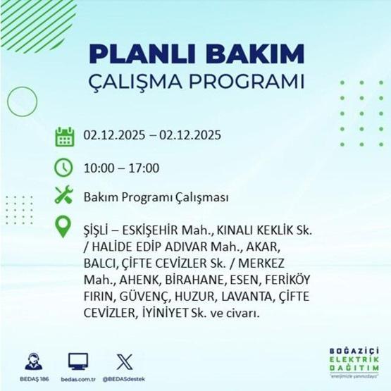 2 ARALIK 2025 İSTANBUL AYEDAŞ-BEDAŞ ELEKTRİK KESİNTİSİ: İstanbulda Elektrik Kesintisi Ne Zaman Bitecek, Elektrikler Ne Zaman Gelecek Sarıyer, Silivri...