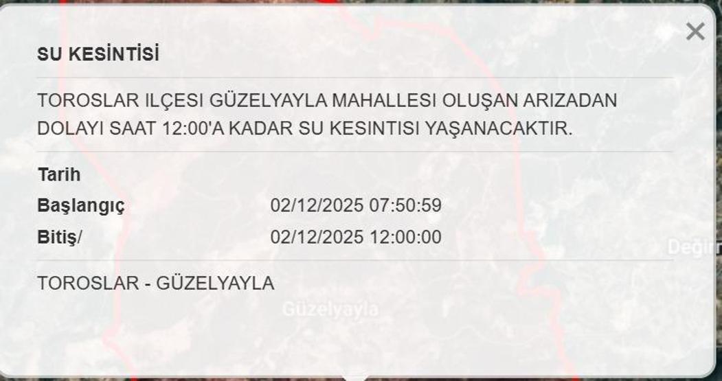 MESKİ 2 ARALIK MERSİN SU KESİNTİSİ: Mersinde Sular Ne Zaman Gelecek MESKİ Mersin Su Kesintisi Ne Zaman Bitecek