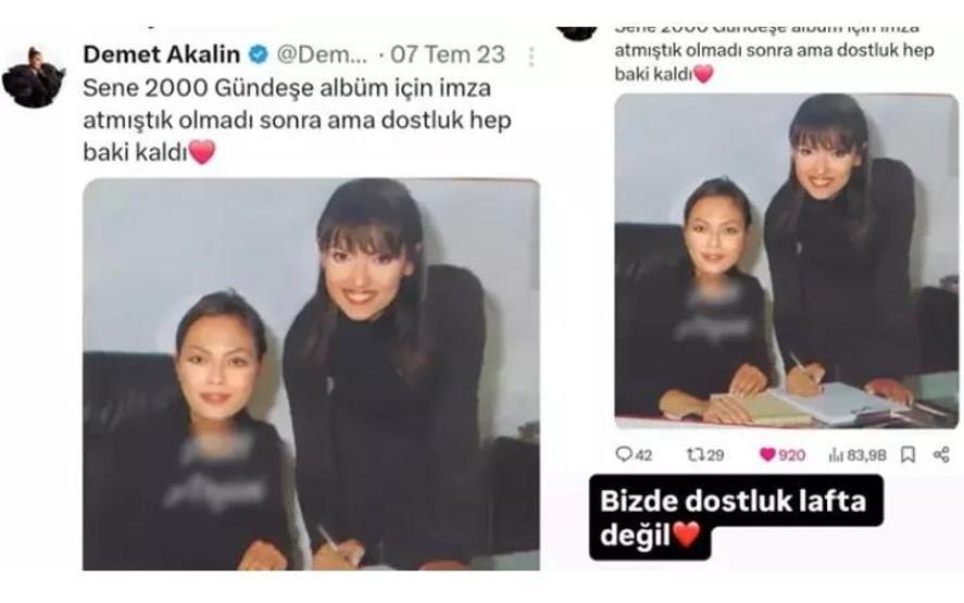 Demet Akalın’dan nostalji dolu paylaşım Fotoğraftaki ünlü isim şaşırttı