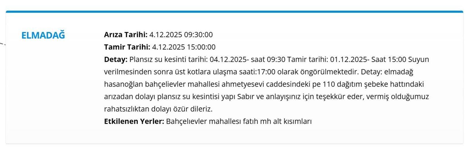 4 ARALIK ANKARA SU KESİNTİSİ: ASKİ Ankara Su Kesintisi Ne Zaman Bitecek, Sular Ne Zaman Gelecek