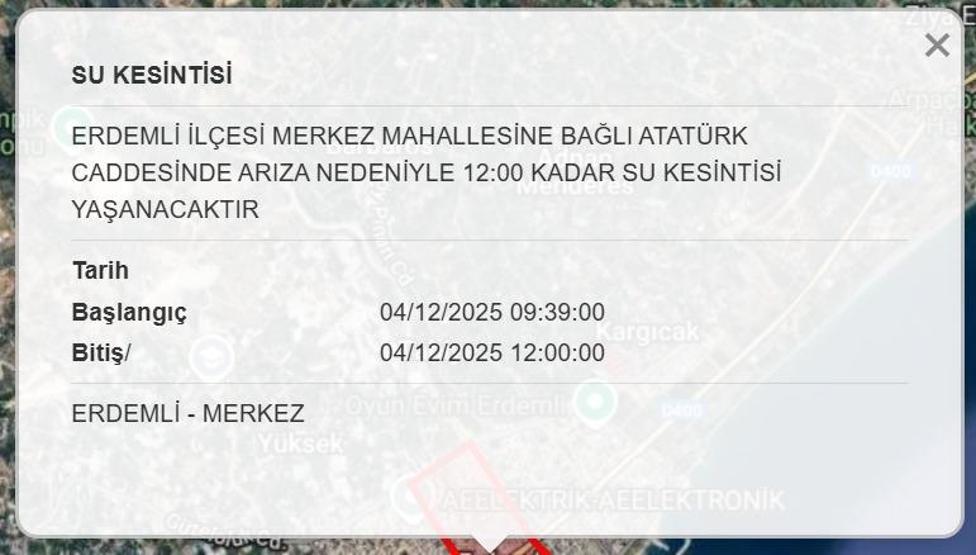 4 ARALIK MESKİ MERSİN SU KESİNTİSİ: Mersinde Sular Ne Zaman Gelecek Mersin Su Kesintisi Ne Zaman Bitecek