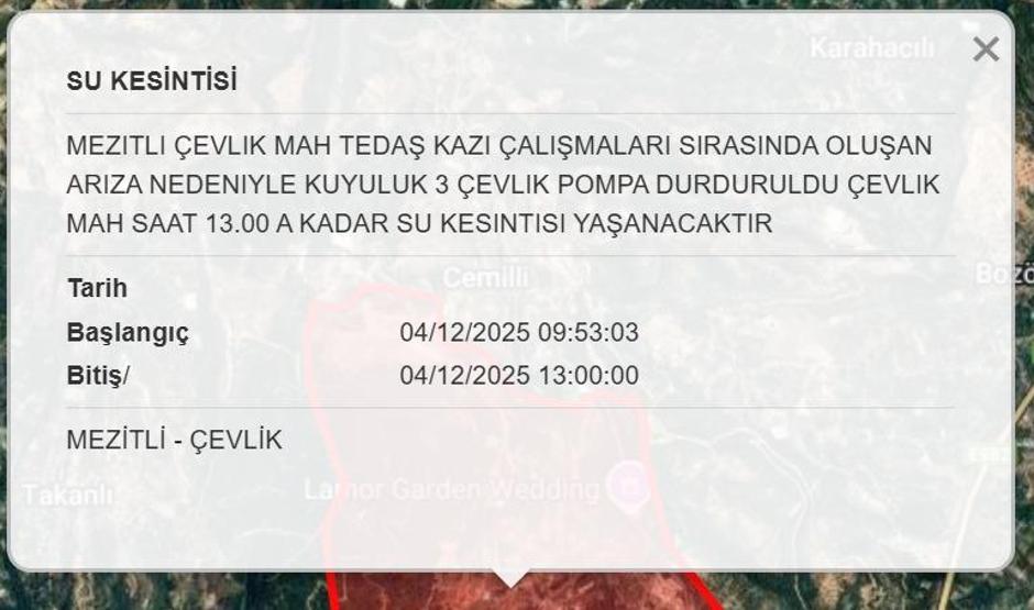 4 ARALIK MESKİ MERSİN SU KESİNTİSİ: Mersinde Sular Ne Zaman Gelecek Mersin Su Kesintisi Ne Zaman Bitecek