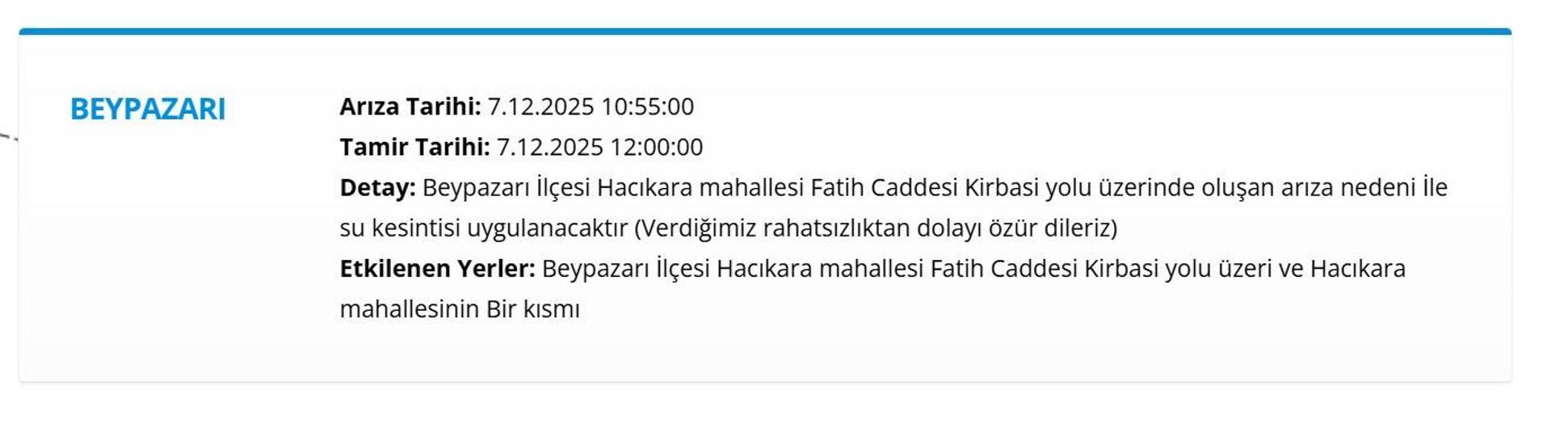 7 ARALIK ANKARA ASKİ SU KESİNTİSİ: ASKİ Ankara Su Kesintisi Ne Zaman Bitecek, Sular Ne Zaman Gelecek