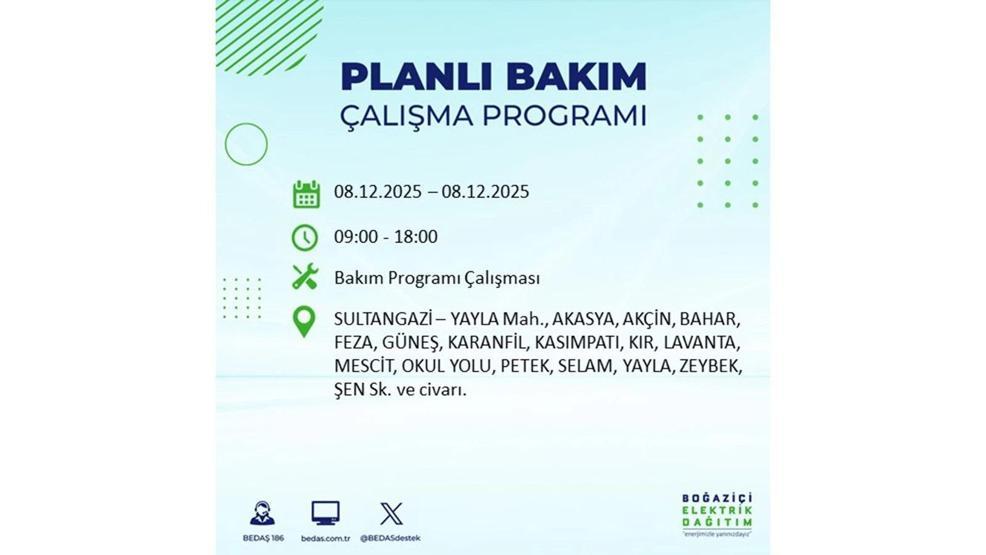 8 ARALIK 2025 İSTANBUL AYEDAŞ-BEDAŞ ELEKTRİK KESİNTİSİ: İstanbulda Elektrik Kesintisi Ne Zaman Bitecek, Elektrikler Ne Zaman Gelecek Bağcılar, Sarıyer, Esenyurt...
