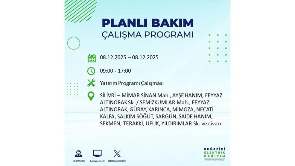 8 ARALIK 2025 İSTANBUL AYEDAŞ-BEDAŞ ELEKTRİK KESİNTİSİ: İstanbulda Elektrik Kesintisi Ne Zaman Bitecek, Elektrikler Ne Zaman Gelecek Bağcılar, Sarıyer, Esenyurt...
