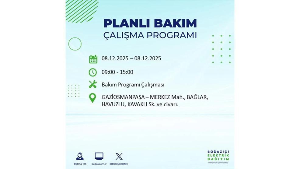 8 ARALIK 2025 İSTANBUL AYEDAŞ-BEDAŞ ELEKTRİK KESİNTİSİ: İstanbulda Elektrik Kesintisi Ne Zaman Bitecek, Elektrikler Ne Zaman Gelecek Bağcılar, Sarıyer, Esenyurt...