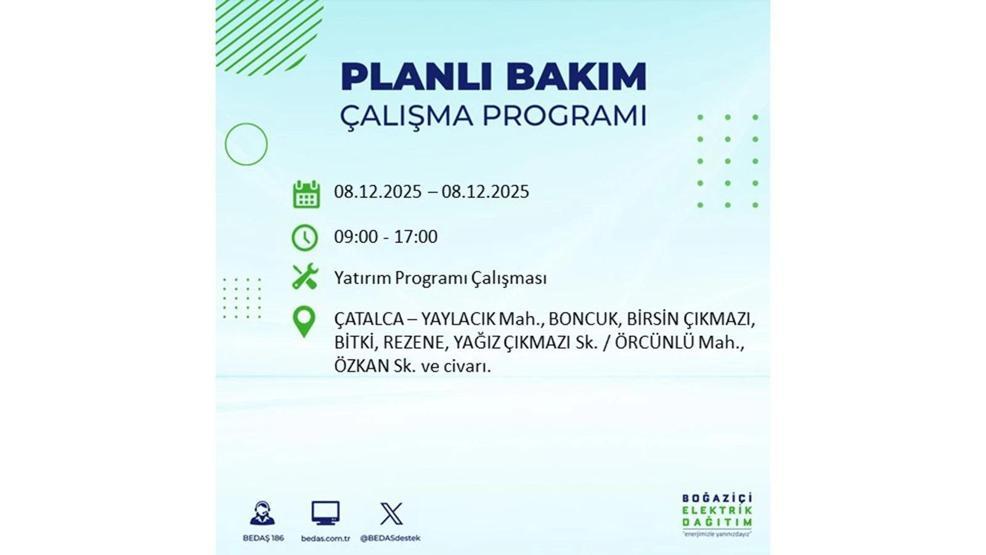 8 ARALIK 2025 İSTANBUL AYEDAŞ-BEDAŞ ELEKTRİK KESİNTİSİ: İstanbulda Elektrik Kesintisi Ne Zaman Bitecek, Elektrikler Ne Zaman Gelecek Bağcılar, Sarıyer, Esenyurt...