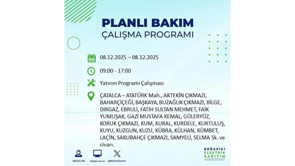 8 ARALIK 2025 İSTANBUL AYEDAŞ-BEDAŞ ELEKTRİK KESİNTİSİ: İstanbulda Elektrik Kesintisi Ne Zaman Bitecek, Elektrikler Ne Zaman Gelecek Bağcılar, Sarıyer, Esenyurt...