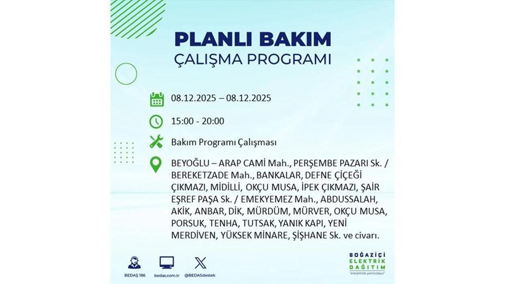 8 ARALIK 2025 İSTANBUL AYEDAŞ-BEDAŞ ELEKTRİK KESİNTİSİ: İstanbulda Elektrik Kesintisi Ne Zaman Bitecek, Elektrikler Ne Zaman Gelecek Bağcılar, Sarıyer, Esenyurt...