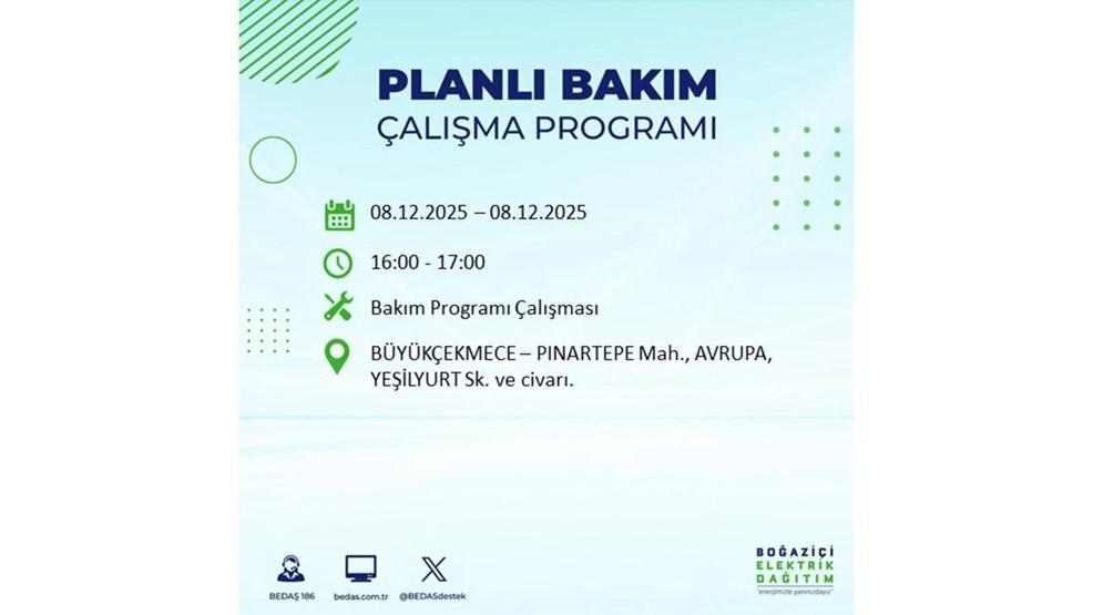 8 ARALIK 2025 İSTANBUL AYEDAŞ-BEDAŞ ELEKTRİK KESİNTİSİ: İstanbulda Elektrik Kesintisi Ne Zaman Bitecek, Elektrikler Ne Zaman Gelecek Bağcılar, Sarıyer, Esenyurt...