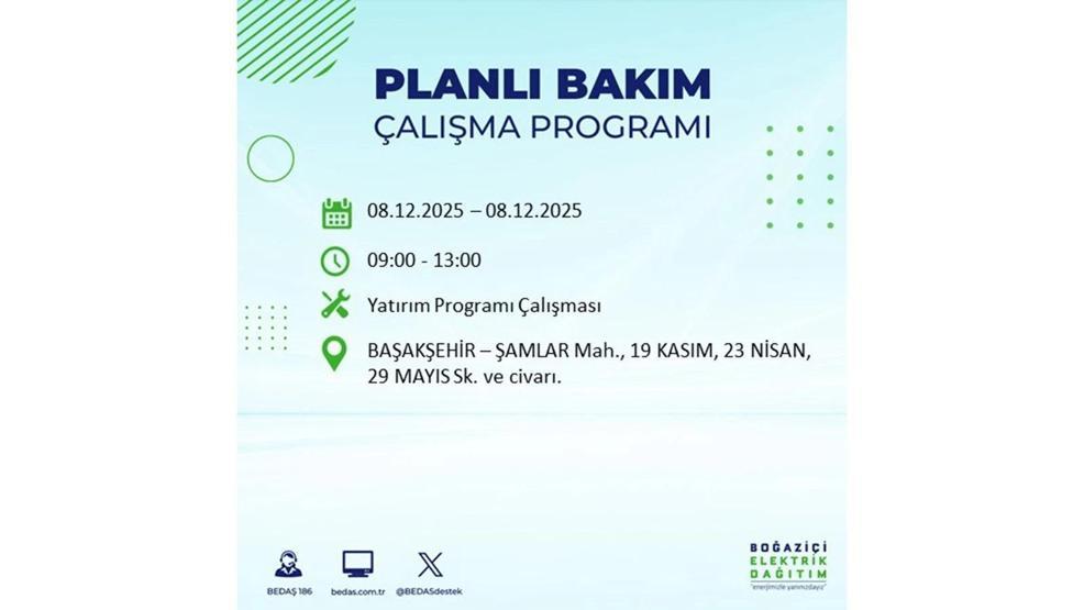 8 ARALIK 2025 İSTANBUL AYEDAŞ-BEDAŞ ELEKTRİK KESİNTİSİ: İstanbulda Elektrik Kesintisi Ne Zaman Bitecek, Elektrikler Ne Zaman Gelecek Bağcılar, Sarıyer, Esenyurt...