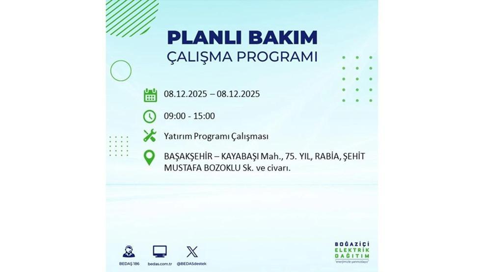 8 ARALIK 2025 İSTANBUL AYEDAŞ-BEDAŞ ELEKTRİK KESİNTİSİ: İstanbulda Elektrik Kesintisi Ne Zaman Bitecek, Elektrikler Ne Zaman Gelecek Bağcılar, Sarıyer, Esenyurt...