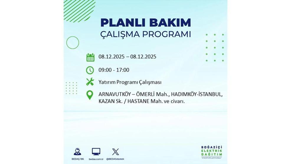 8 ARALIK 2025 İSTANBUL AYEDAŞ-BEDAŞ ELEKTRİK KESİNTİSİ: İstanbulda Elektrik Kesintisi Ne Zaman Bitecek, Elektrikler Ne Zaman Gelecek Bağcılar, Sarıyer, Esenyurt...