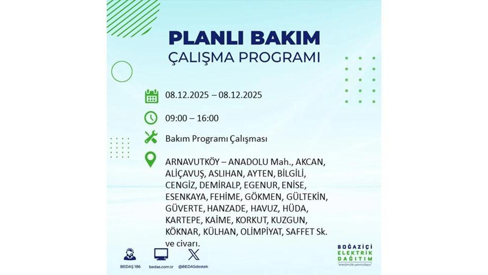 8 ARALIK 2025 İSTANBUL AYEDAŞ-BEDAŞ ELEKTRİK KESİNTİSİ: İstanbulda Elektrik Kesintisi Ne Zaman Bitecek, Elektrikler Ne Zaman Gelecek Bağcılar, Sarıyer, Esenyurt...