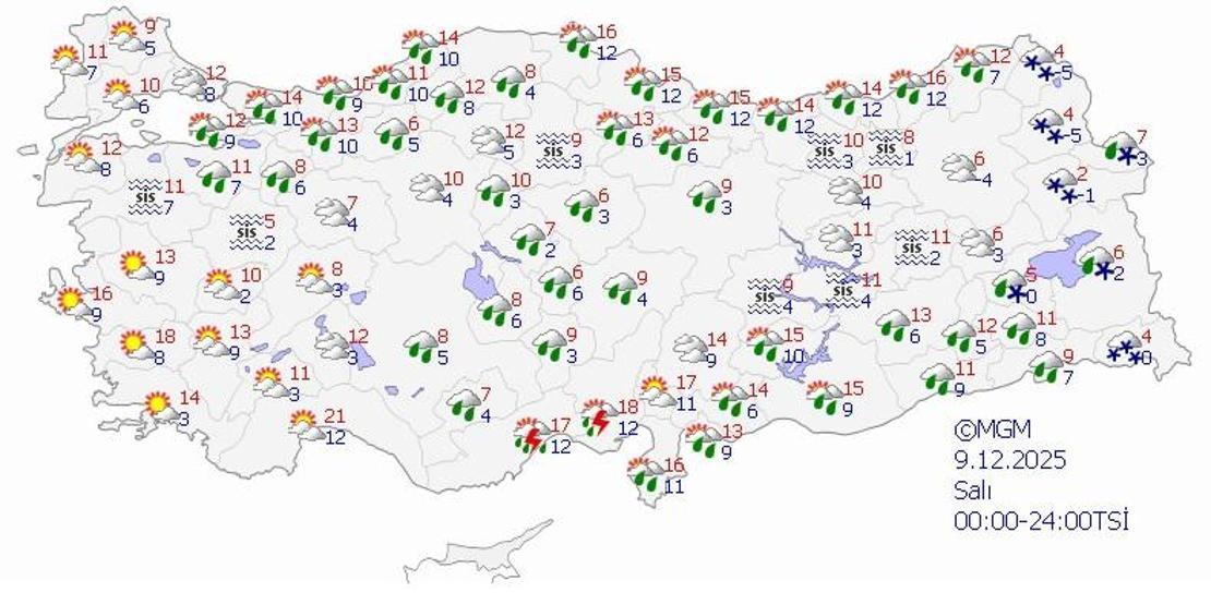 SON DAKİKA HAVA DURUMU HABERLERİ 9 ARALIK 2025 | Ankara, İzmir ve İstanbulda bugün hava nasıl olacak Meteoroloji il il uyardı: Ordu, Mersin, Adana, Hakkari...