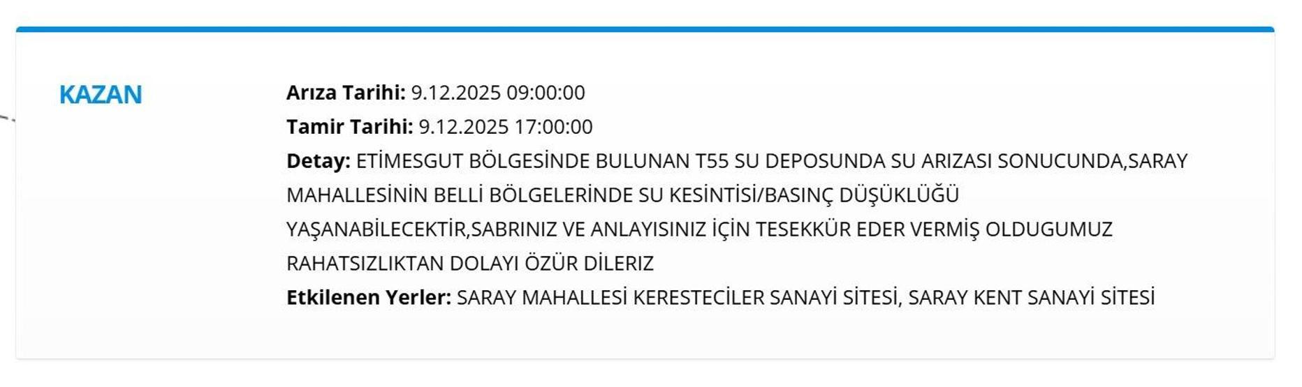 ASKİ ANKARA SU KESİNTİSİ 9 ARALIK: ASKİ Ankara Su Kesintisi Ne Zaman Bitecek, Sular Ne Zaman Gelecek Çankaya, Kazan, Pursaklar, Keçiören...
