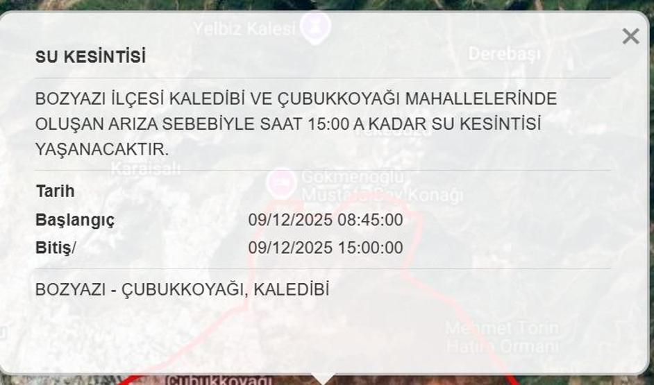 MESKİ MERSİN SU KESİNTİSİ 9 ARALIK : Mersinde Sular Ne Zaman Gelecek Mersin Su Kesintisi Ne Zaman Bitecek Anamur, Erdemli, Mezitli, Bozyazı, Tarsus, Silifke...