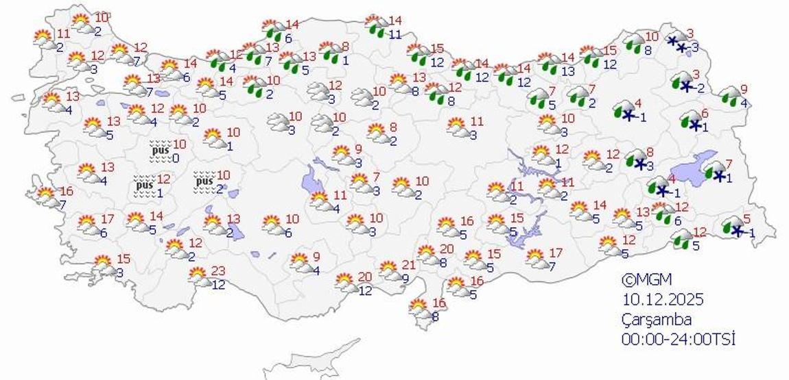 SON DAKİKA HAVA DURUMU HABERLERİ 10 ARALIK 2025 | Bugün hava nasıl olacak Meteorolojiden sağanak ve kar yağışı uyarısı İstanbul, Kocaeli, Sakarya...