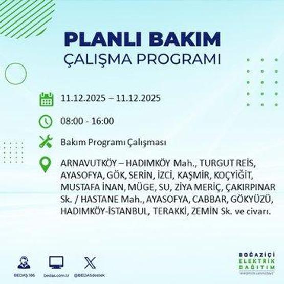 BEDAŞ İSTANBUL ELEKTRİK KESİNTİSİ 11 ARALIK: İstanbul’da elektrikler ne zaman gelecek 11 Aralık BEDAŞ AYEDAŞ 22 İlçede Elektrik Kesintisi