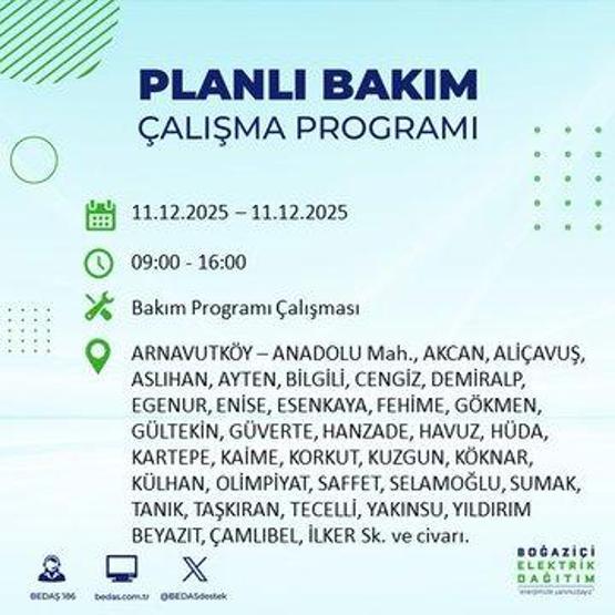 BEDAŞ İSTANBUL ELEKTRİK KESİNTİSİ 11 ARALIK: İstanbul’da elektrikler ne zaman gelecek 11 Aralık BEDAŞ AYEDAŞ 22 İlçede Elektrik Kesintisi