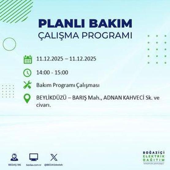 BEDAŞ İSTANBUL ELEKTRİK KESİNTİSİ 11 ARALIK: İstanbul’da elektrikler ne zaman gelecek 11 Aralık BEDAŞ AYEDAŞ 22 İlçede Elektrik Kesintisi