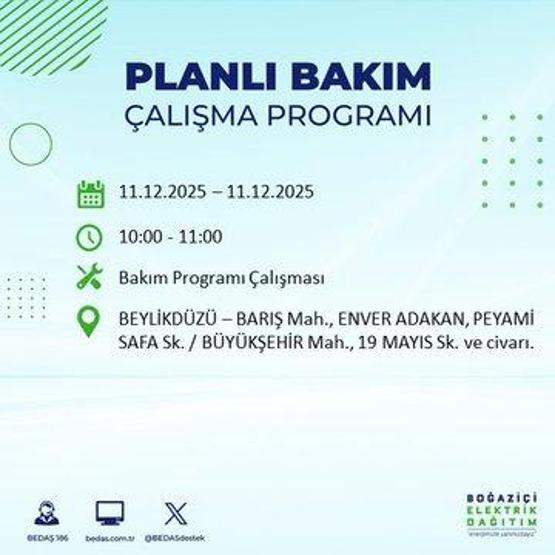 BEDAŞ İSTANBUL ELEKTRİK KESİNTİSİ 11 ARALIK: İstanbul’da elektrikler ne zaman gelecek 11 Aralık BEDAŞ AYEDAŞ 22 İlçede Elektrik Kesintisi